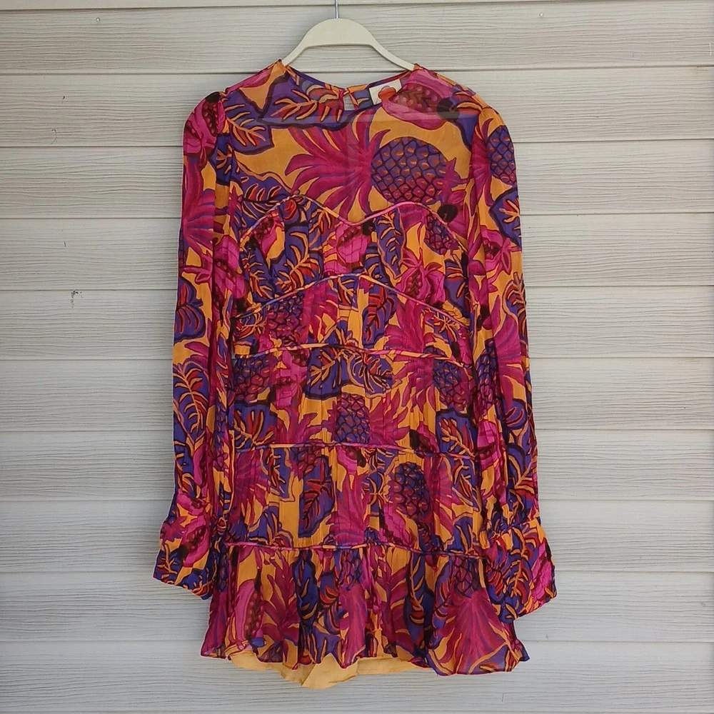 Farm Rio Print Ruffled  Multicolor Women's Dress - Picture 6 of 10